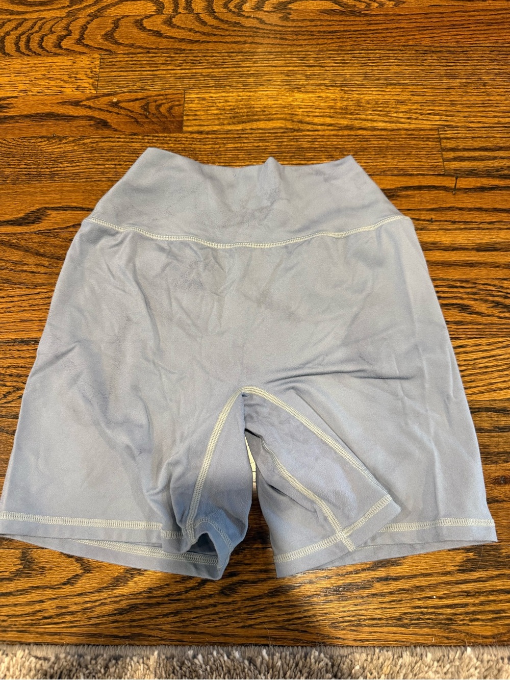 Alphalete High-Waist Light Blue Bike Shorts